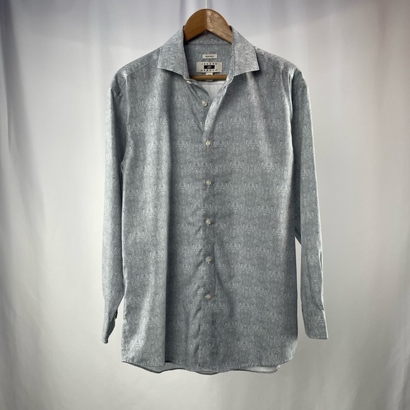 Joseph Abboud Non Iron Paisley Dress Shirt in Blue White Size‎ 16 1/2 32/33 - Picture 1 of 5